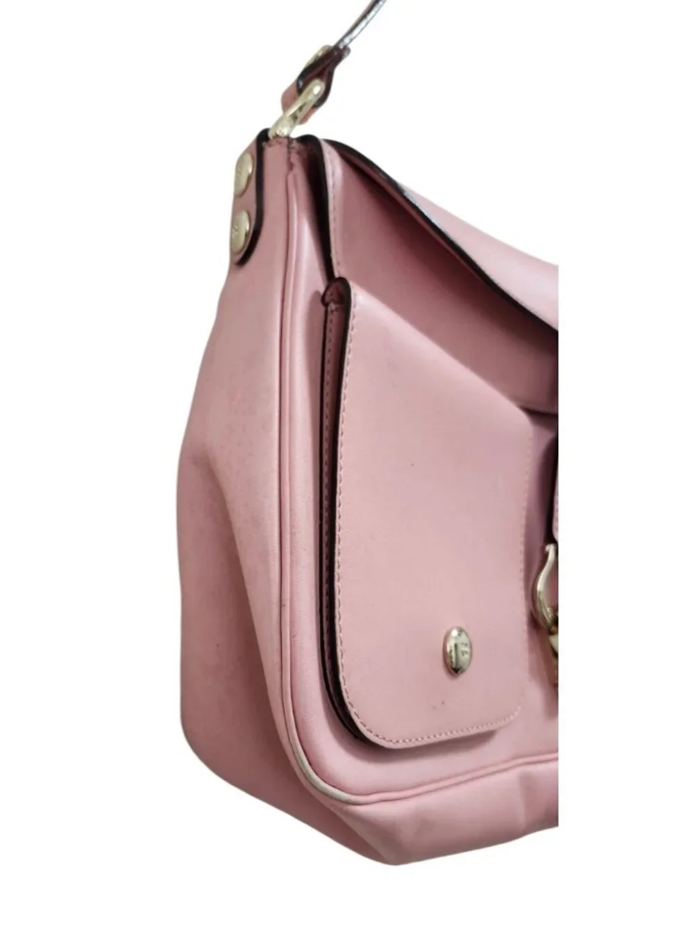 Kate Spade New York Pink Leather Shoulder Bag Purse Gold Hardware Y2K Vintage